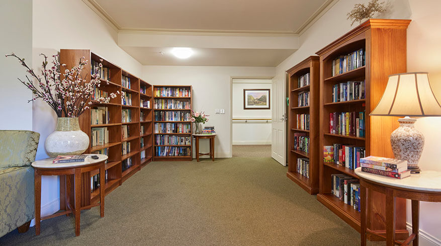 The library at Victoria Grange Aged Care